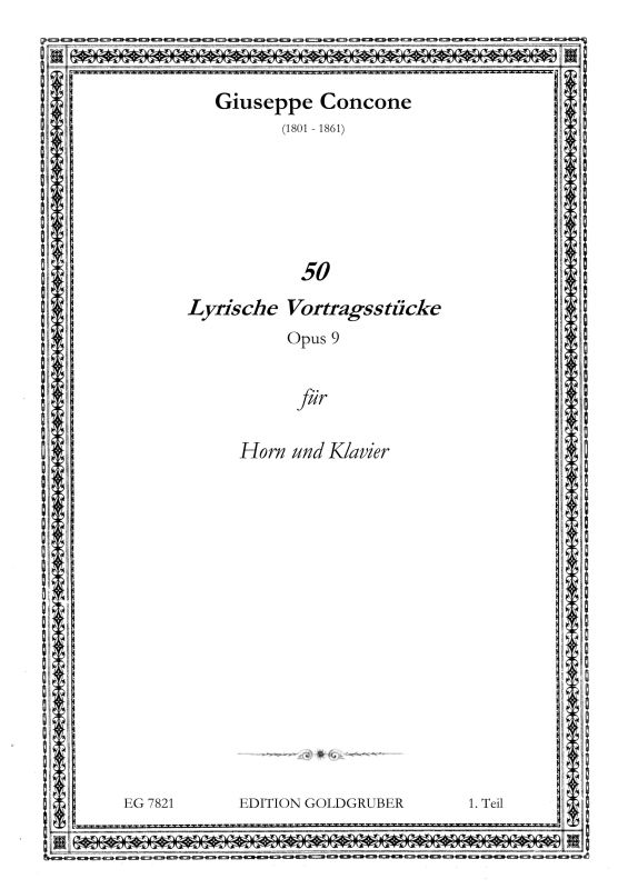 Concone G. 50 Lyrische Vortragsstücke Op. 9 1. Teil