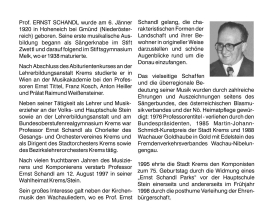 Ernst Schandl: Meine Wachaulieder - Neuauflage